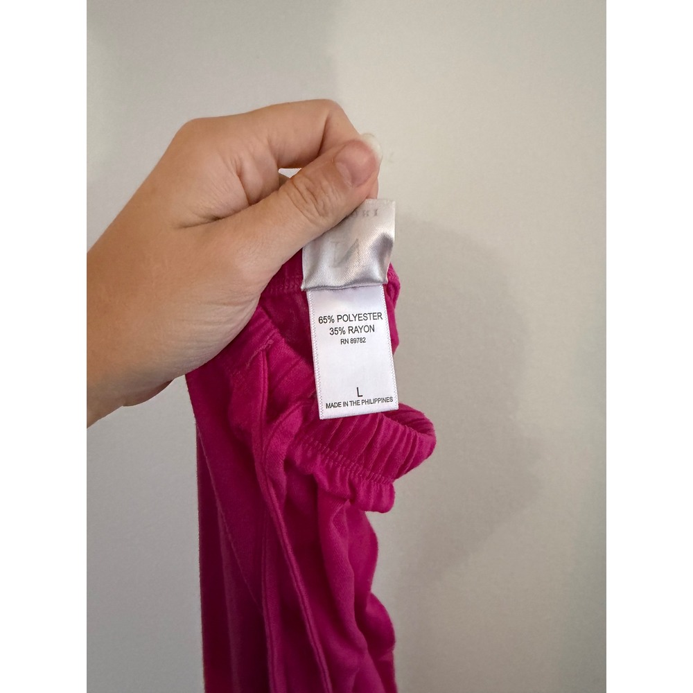 Natori Womens Magenta Pink Wide Leg Pajama Pants Drawstring Lounge Sleepwear L - Picture 4 of 4